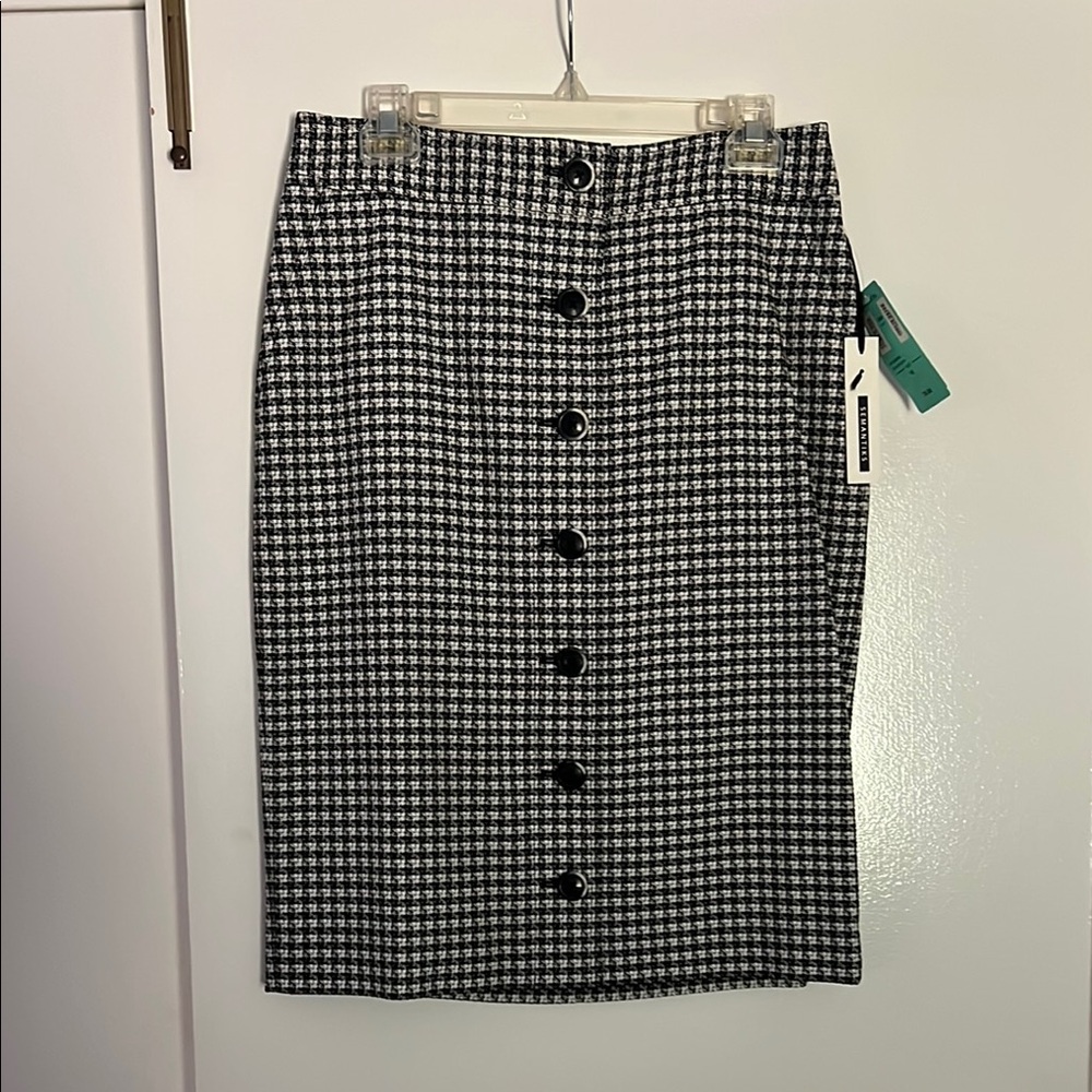 NWT Vintage Nordstrom Semantiks black & white houndstooth pencil skirt